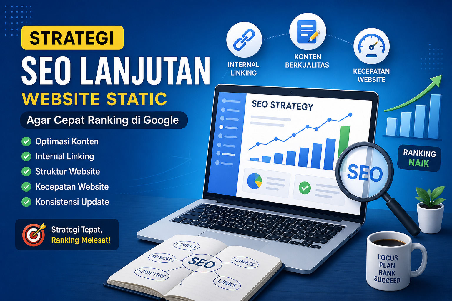 strategi seo lanjutan website static
