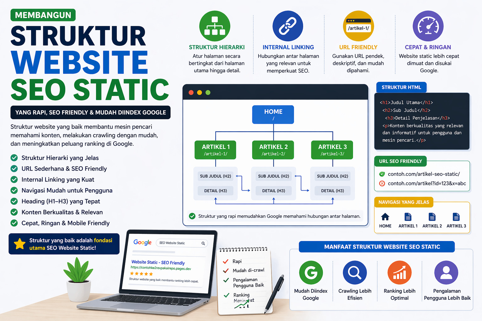 struktur website seo static